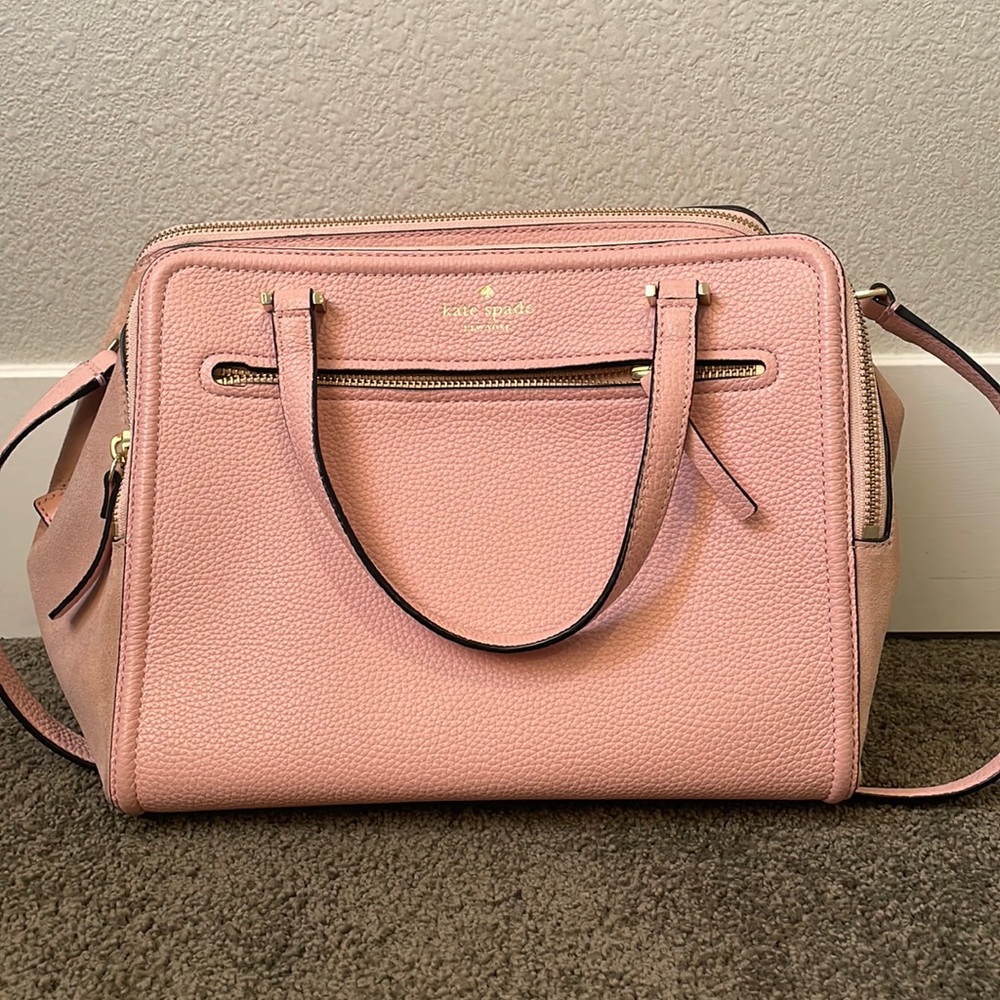 COPY - Kate Spade pink suede bag.